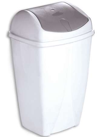 Image de Poubelle 50L blanche avec couvercle basculant