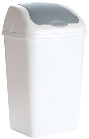 Image de Poubelle 18L blanche avec couvercle basculant