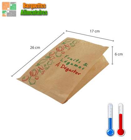 Image de Sacs krafts 2 couleurs 17+6x26 1Kg