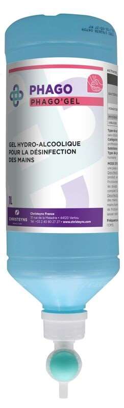 Image de Gel hydro-alcoolique Phago'rub 1L airless tétine 3ml