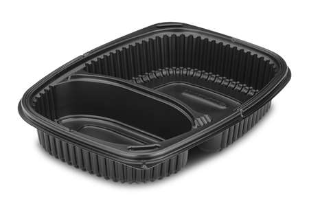 Image de Plat 2 compartiments noir PP