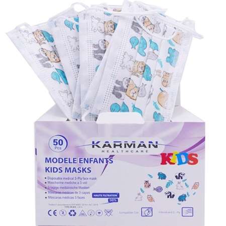 Image de Masque enfant 3 plis chirurgicaux norme CE/93/42 lot de 50