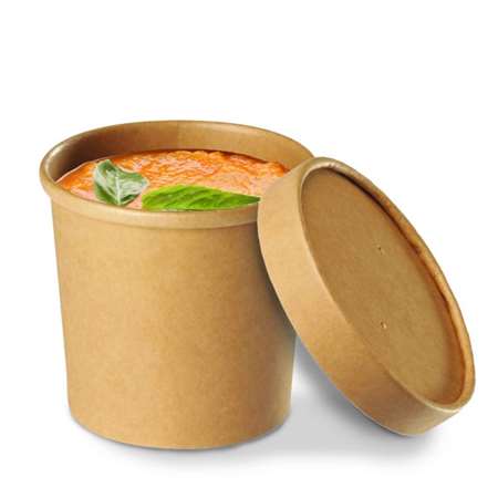 Image de Couvercle pot en carton brun 237ml et 360ml