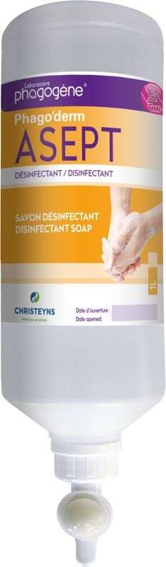 Image de Savon mains désinfectant Airless 12x1L - Phago'Derm Asept