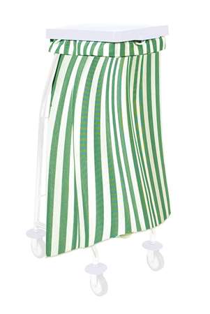 Image de Sac à linge rayé vert 65L