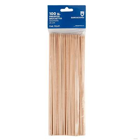 Image de Piques brochettes bois 25cm S/100
