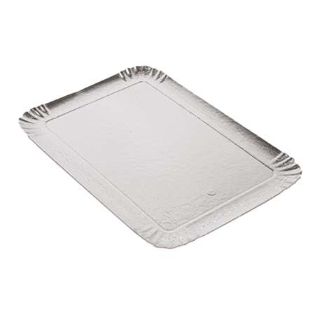 Image de Plateau traiteur en carton argent/or 19x28cm