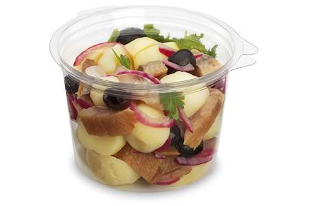 Image de Boîtes ronde cristal couvercle charnière (APET) 500cc