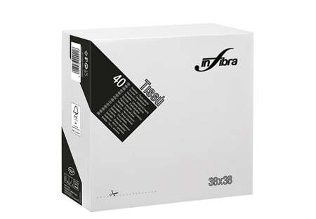 Image de Serviettes Double point 38*38 Blanc