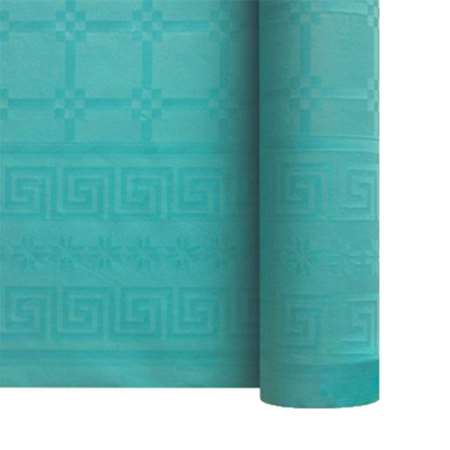 Image de Nappe damassées Turquoise 1,20m x 25m