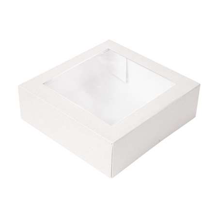 Image de Boites patissières blanche à fenêtre 23x23x7,5cm