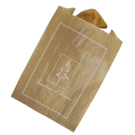 Image de Sacs croissants kraft brun F&S N°1 - 120+50x160 mm