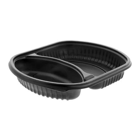 Image de Plat 2 compartiments noir PP