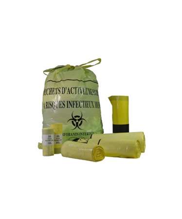 Image de Sacs poub. 50L lien coulissant D.A.S.R.I. Jaune