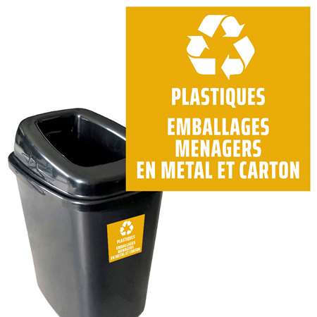 Image de Etiquette tri sélectif JAUNE (Plastique - Métal et Carton)