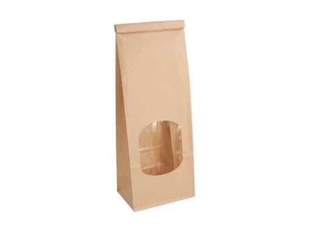 Image de Sacs kraft avec fenêtre auto-fermeture 9+6x25 cm