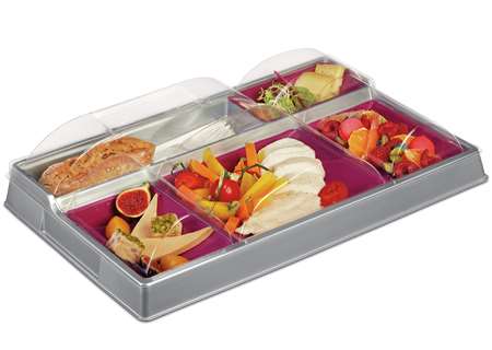 Image de Kit plateau repas 5 comp. Fond nacré - Eléments Prunes